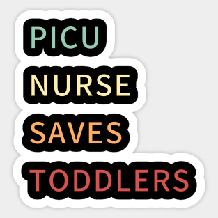 Picu nurse saves toddlers retro colours Sticker